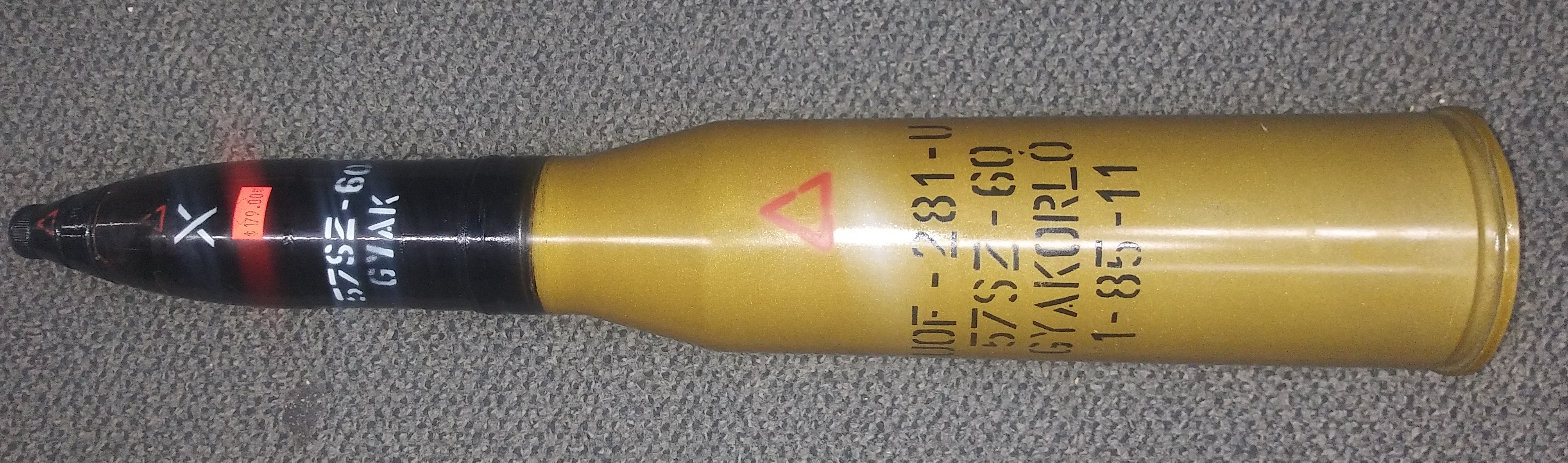 HUNGARIAN 57MM DRILL CARTRIDGE FOR S-60 ANTI-AIRCRAFT GUN